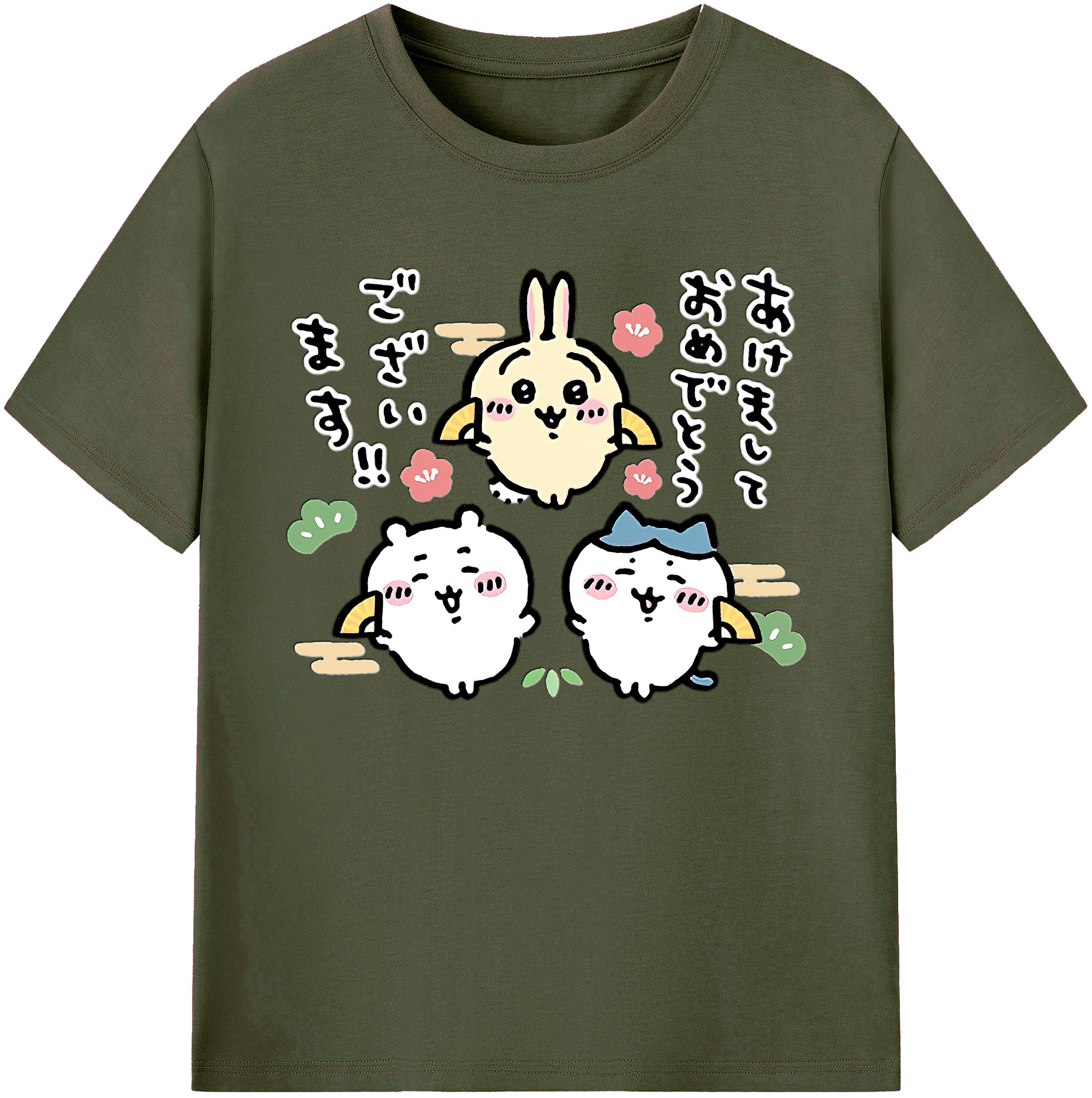 （画像用） ちいかわ ちいかわ Chii-kawa chiikawa 綿100％ メンズ半袖Tシャツ｜肌触りやわらか＆通気性